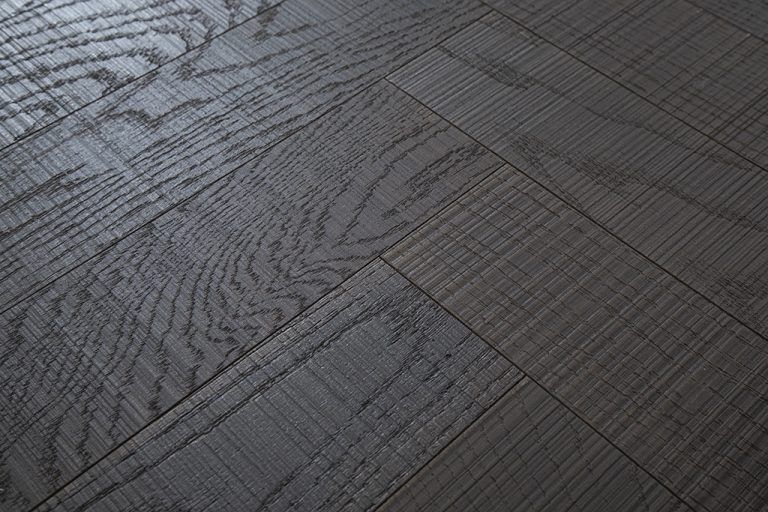 Smoked herringbone flooring