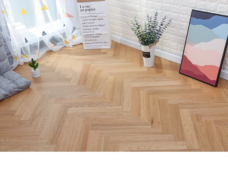 natural Oak Herringbone Engineered Wood Flooring