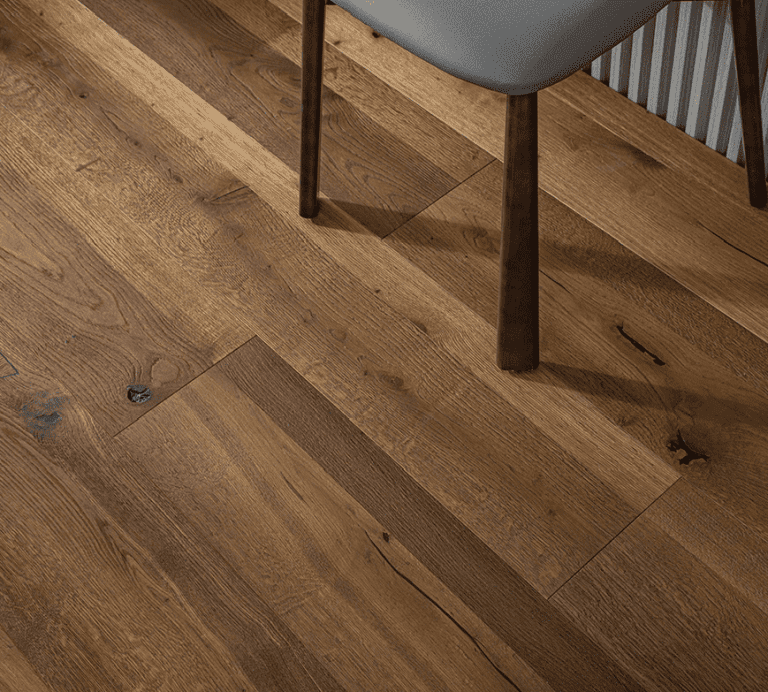 Wire Brushed Dark Amber Oak Flooring